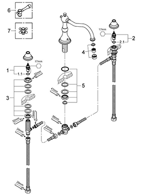 Grohe 25079ZB0 - Parts Breakdown