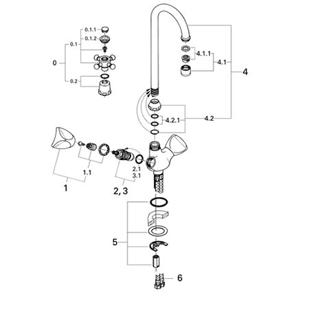 Grohe 31062R00 - Parts Breakdown